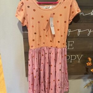 Dot Dot Smile Peach and Pink Polka Dot Dress